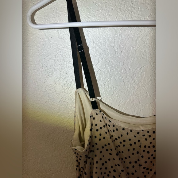 Endless Blu Midi Dress small black polka dots, ruched - Picture 8 of 9